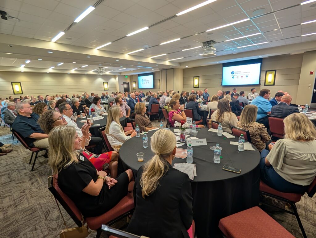 PXL_20250805_172454789 A packed audience of local leaders and community members listens attentively during the Gulfport Chamber of Commerce’s 2025 Legislative Luncheon, held at Mississippi Gulf Coast Community College’s Hospitality Resort Management Center.