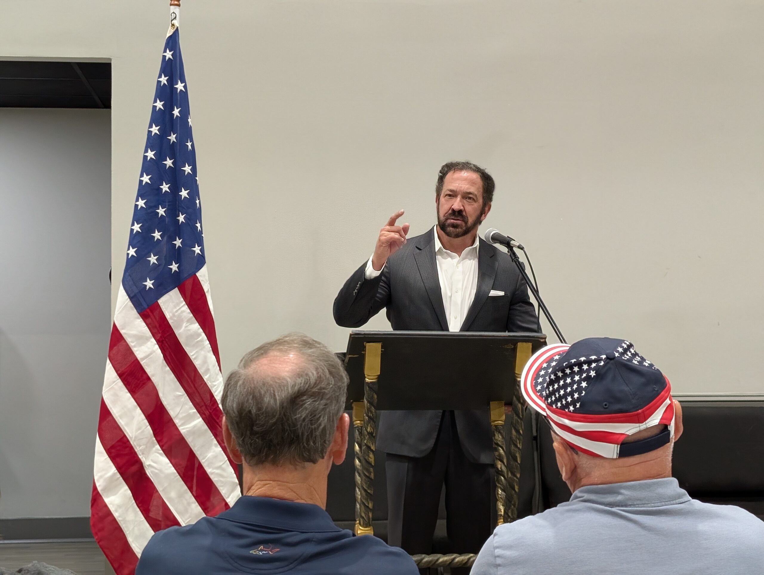 Chris McDaniel speaks to a small group in Biloxi, MS